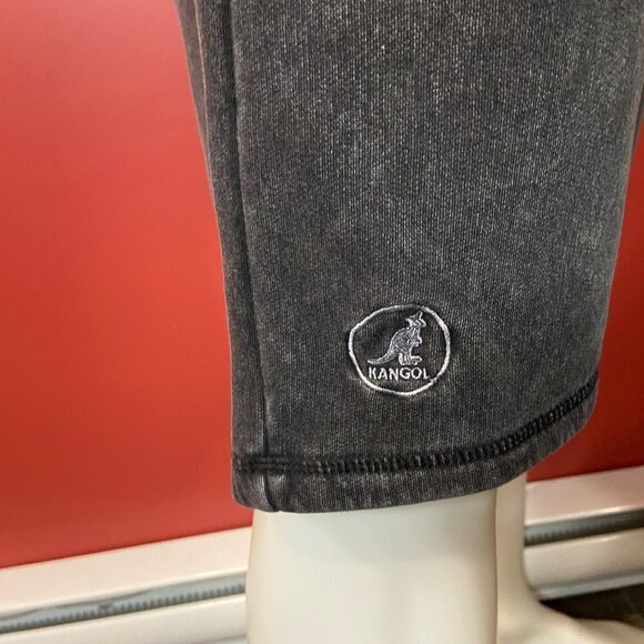 Kangol Men's Black Acid Wash Emblem Drawstring Shorts - Size XL - NWT - Picture 5 of 6